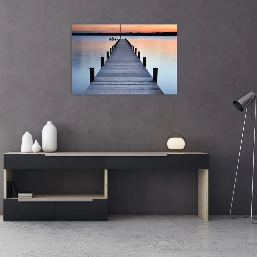 Tablou - Ponton de la Lacul Starnberger, Bavaria, Germania (90x60 cm)