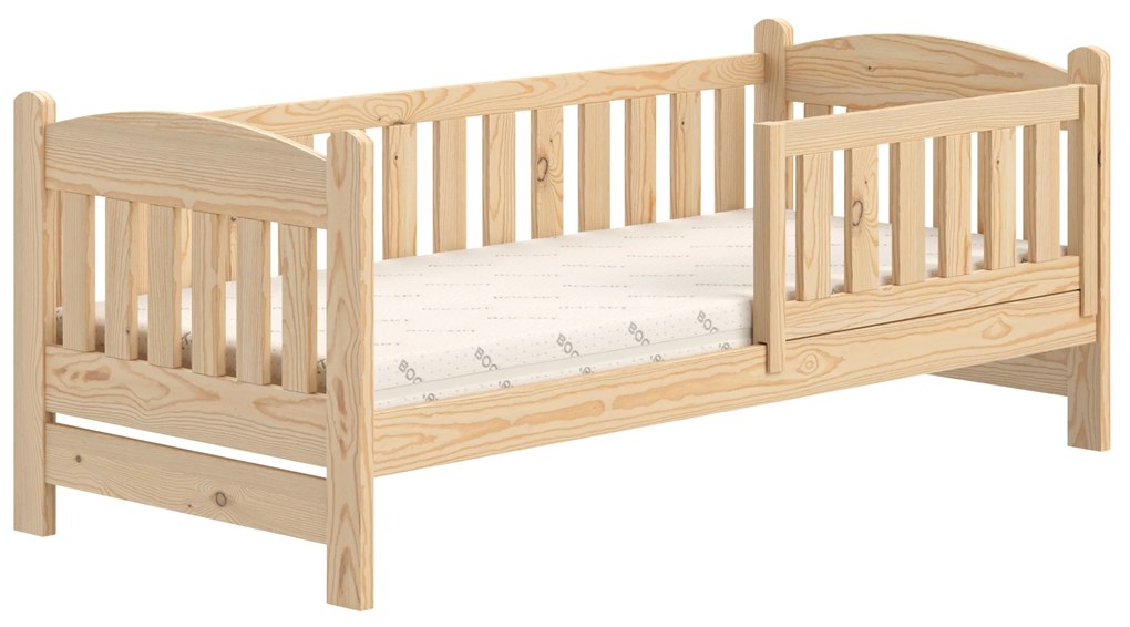 Pat pentru copii din lemn Alvins cu sertare 70x140 - pin