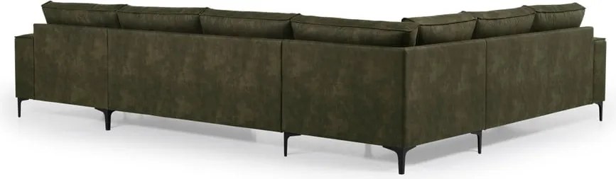 Colțar verde cu tapițerie din imitație de piele (colț pe partea dreaptă) Copenhagen – Scandic