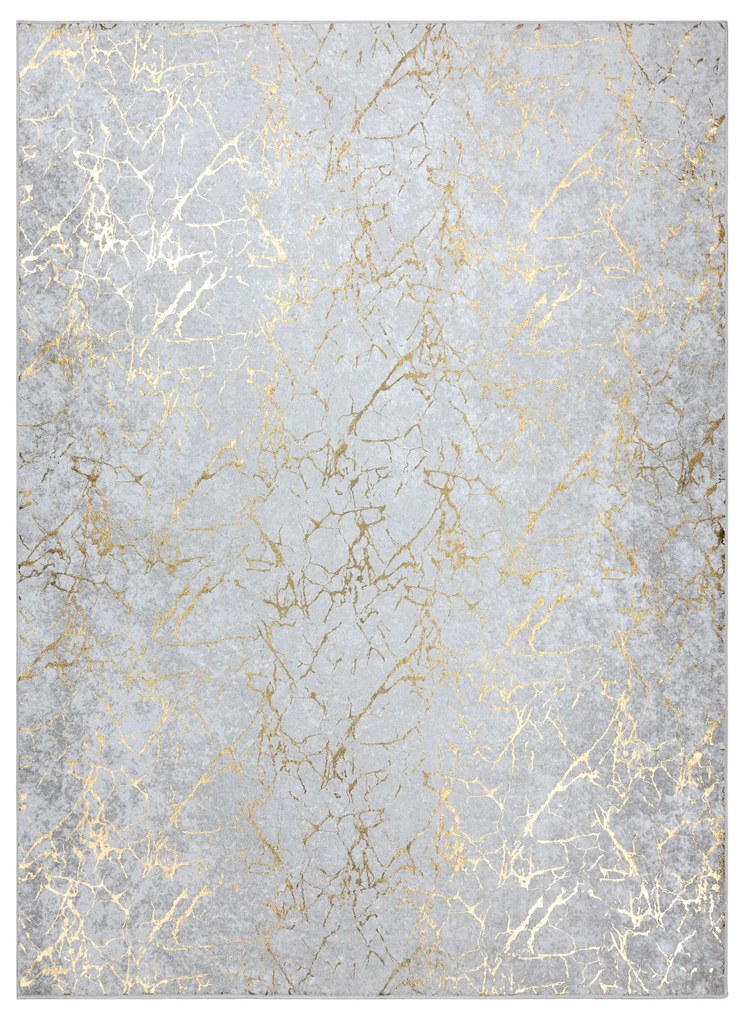 MIRO 11111.2108 covor lavabil Marmură, glamour anti-alunecare - crem / aur