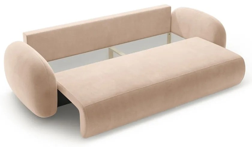 Canapea bej extensibilă/cu spațiu de depozitare cu tapițerie din catifea 262 cm Tonale – Cosmopolitan Design