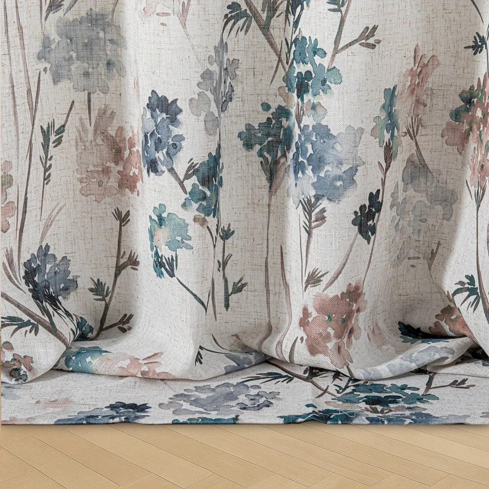 Draperie albastru-deschis/crem 135x250 cm Flosi – Restilo