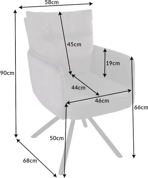 Set de 2 scaune pivotante BIG GEORGE sampanie bej