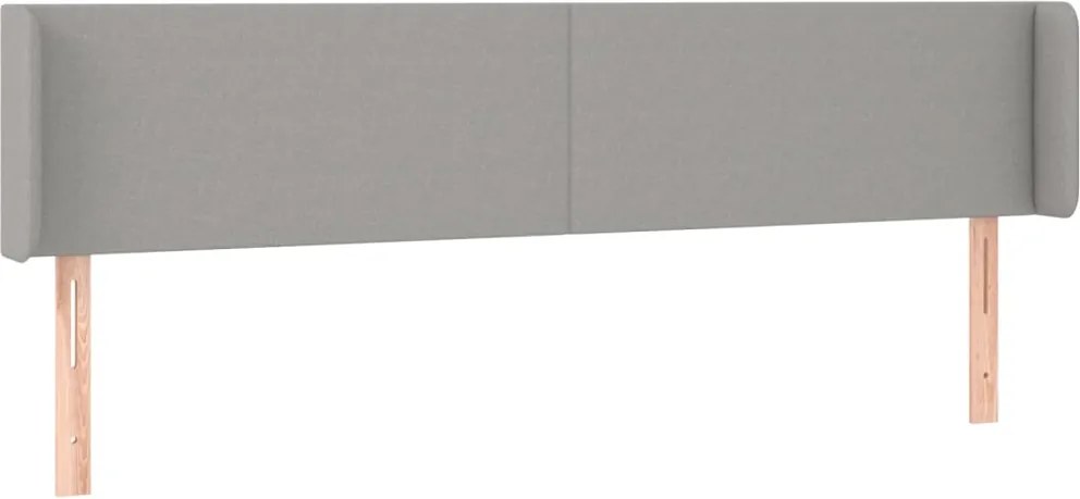 vidaXL Tăblie de pat cu aripioare gri deschis 203x16x78/88 cm textil