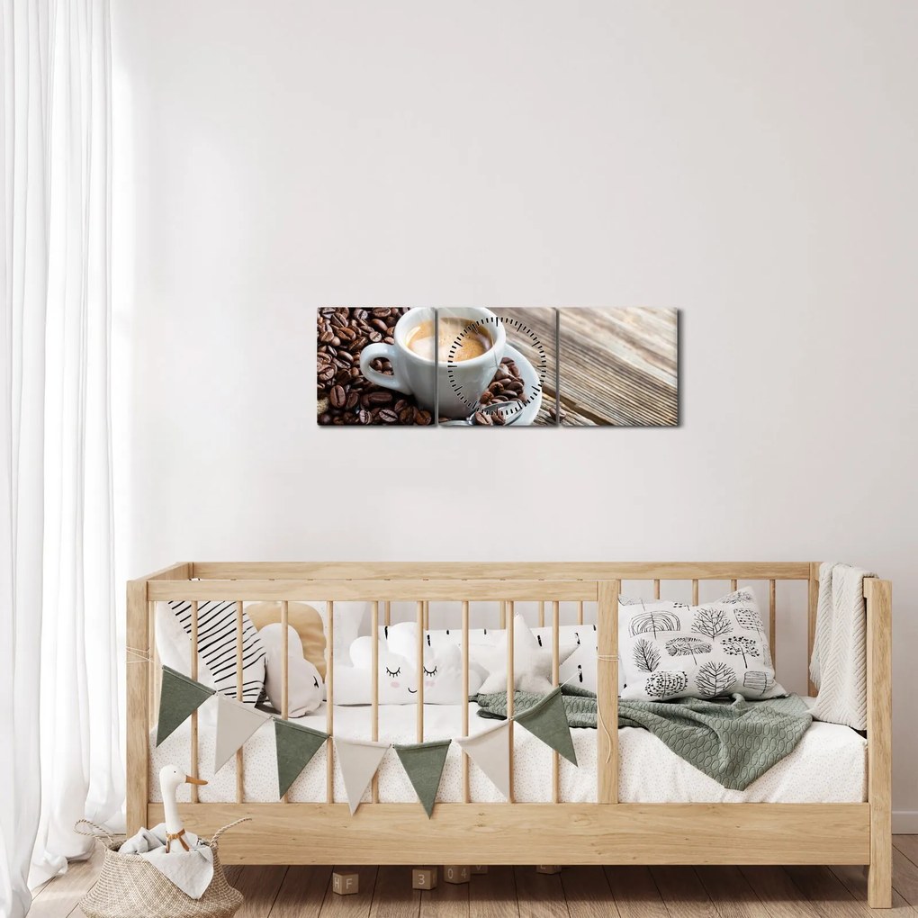 Tablou - Espresso (cu ceas) (90x30 cm)