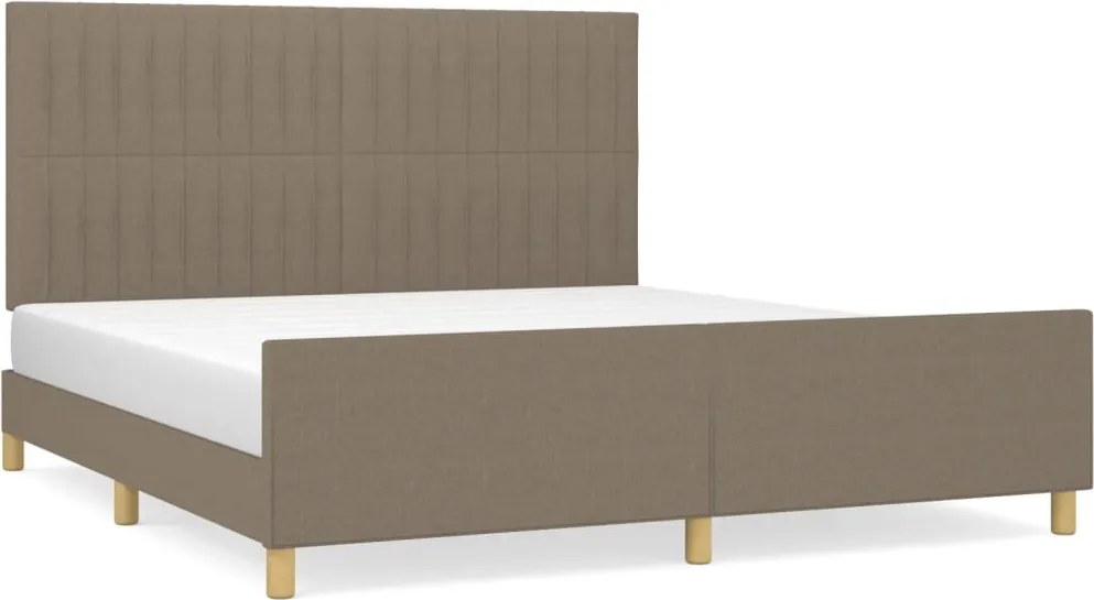 vidaXL Cadru de pat fără saltea, gri taupe, 180x200 cm, textil