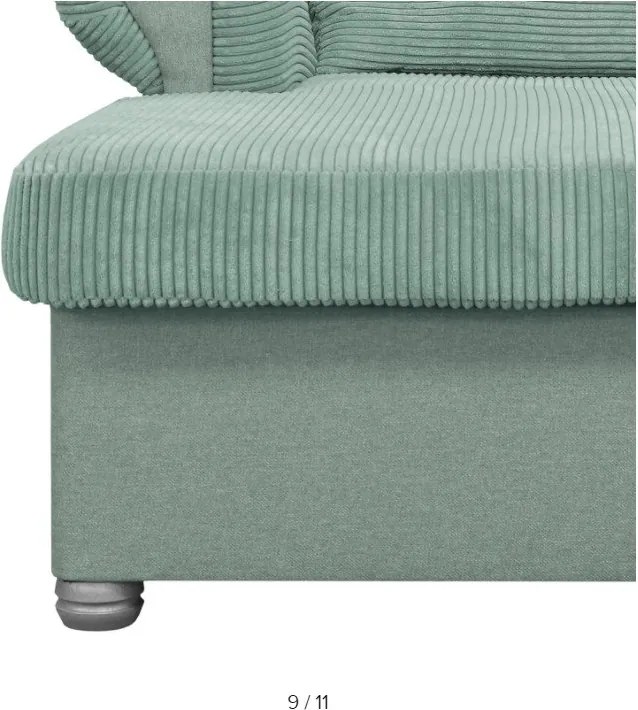 Șezlong verde mentă cu tapițerie din catifea reiată Lord – Ropez