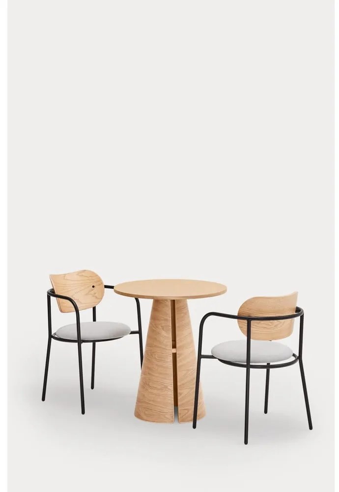 Masă de dining în culoare naturală rotundă cu aspect de lemn de stejar ø 65 cm Cep – Teulat