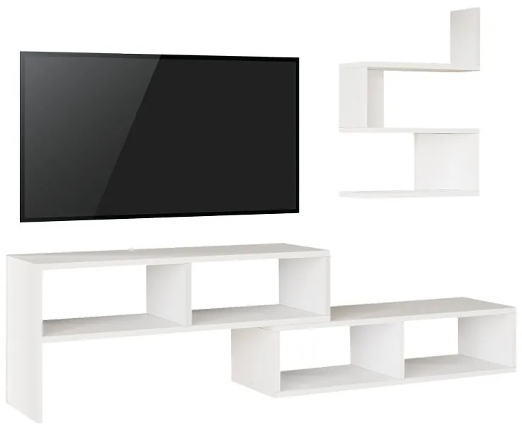 Set mobilier living Kakomo, Pako World, Alb, 170x29x43 cm
