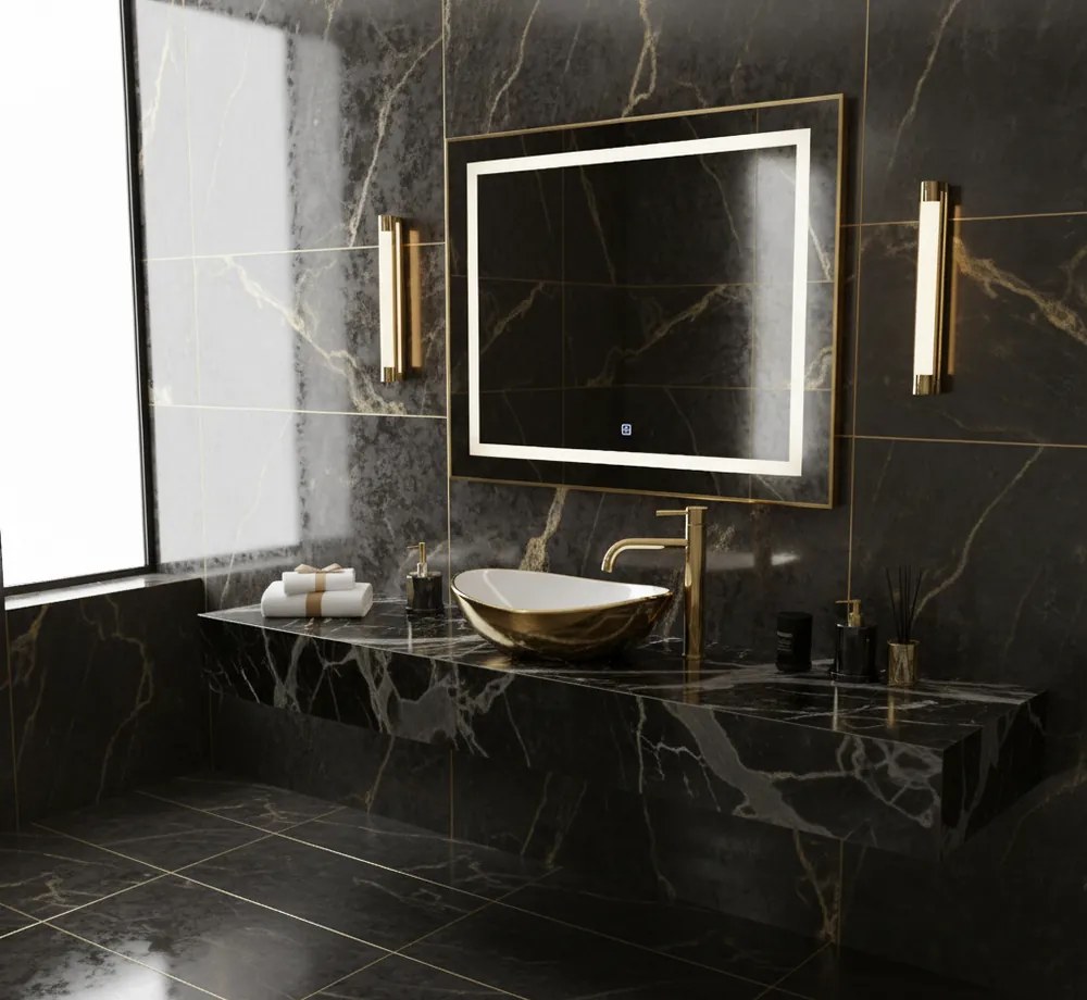 Lavoar pentru blat Basaro Sofia auriu   Alb