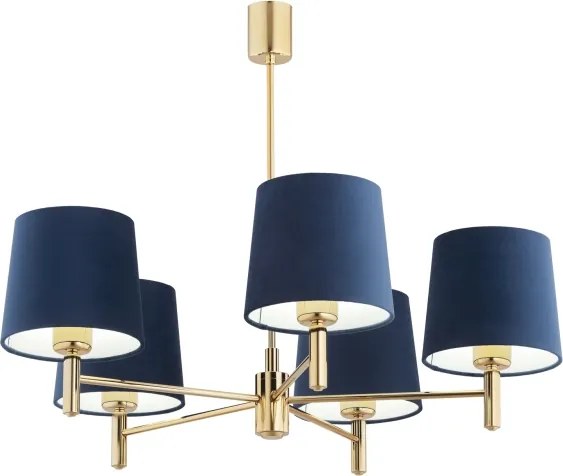 Brilagi - Candelabru pe tijă MONTE, 5xE27/60W/230V, albastru/auriu
