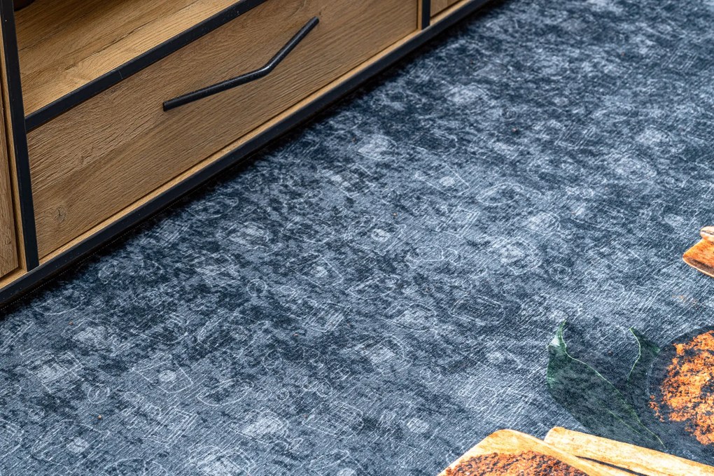 ANDRE 2811 covor lavabil linguri, bucatarie, anti-alunecare - gri / bej