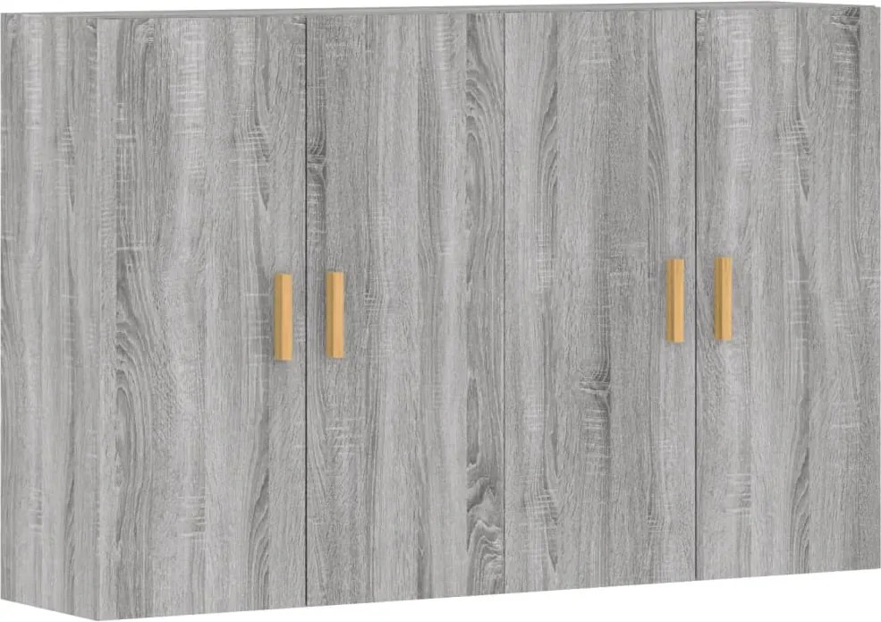vidaXL Dulapuri montate pe perete, 2 buc, gri Sonoma, lemn prelucrat