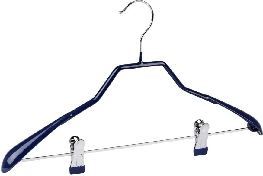 Umeraș antiderapant cu clipsuri pentru haine Wenko Hanger Shape, albastru