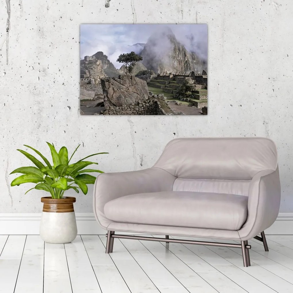 Tablou pe sticlă - Machu Picchu (70x50 cm)
