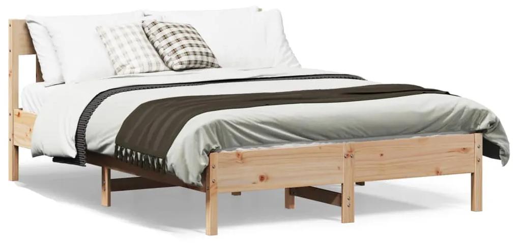 3216206 vidaXL Cadru de pat cu tăblie, 160x200 cm, lemn masiv de pin