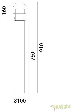 Stalp de exterior, inaltime 91cm cu protectie IP44, Garden 245.44.OR