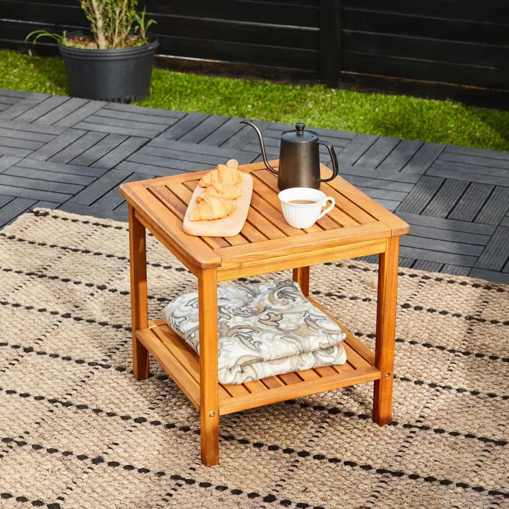 Măsuță de lemn WASHINGTON, 45x45x45cm, maro Casaria