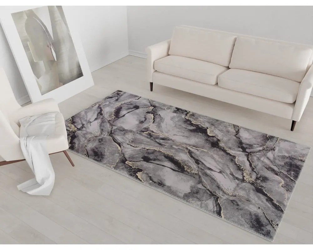 Covor gri lavabil 150x80 cm - Vitaus