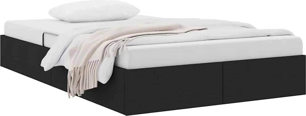 vidaXL Pat cu storage cu headboard Negru 120 x 200 cm țesătură
