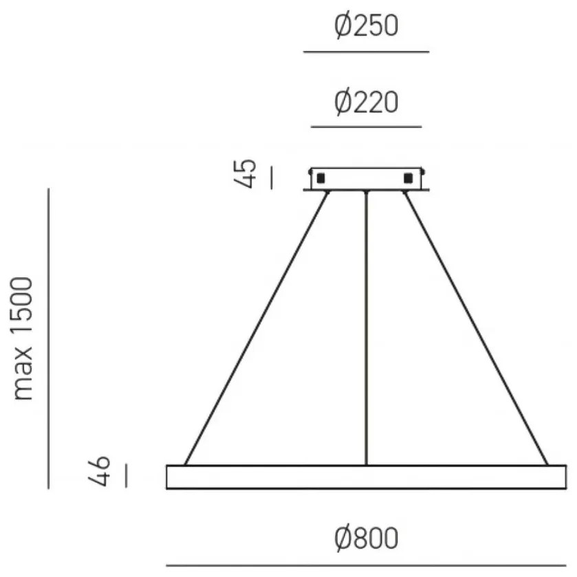 Lustra LED circulara diametru 80cm CRISEIDE, alb, negru sau auriu