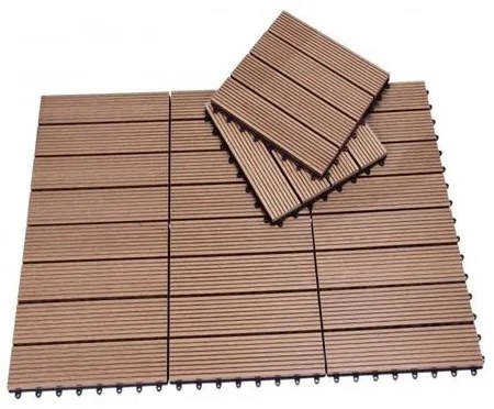 Set 9 placi terasa WPC Teracota clasica Maro 30 x 30 cm