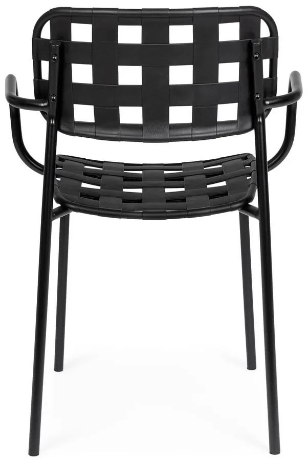 Scaune de grădină negre 4 buc. din metal Clover – Bizzotto