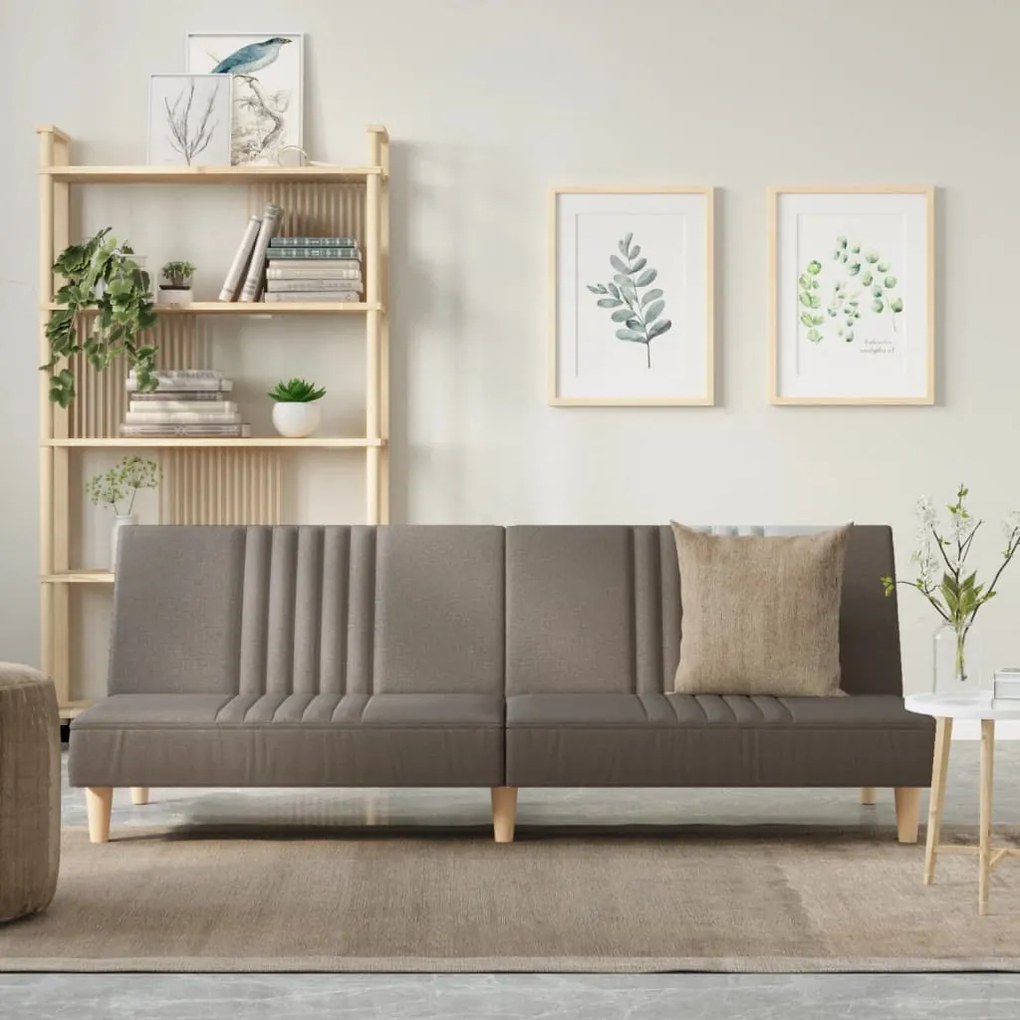 351886 vidaXL Canapea extensibilă, gri taupe, material textil