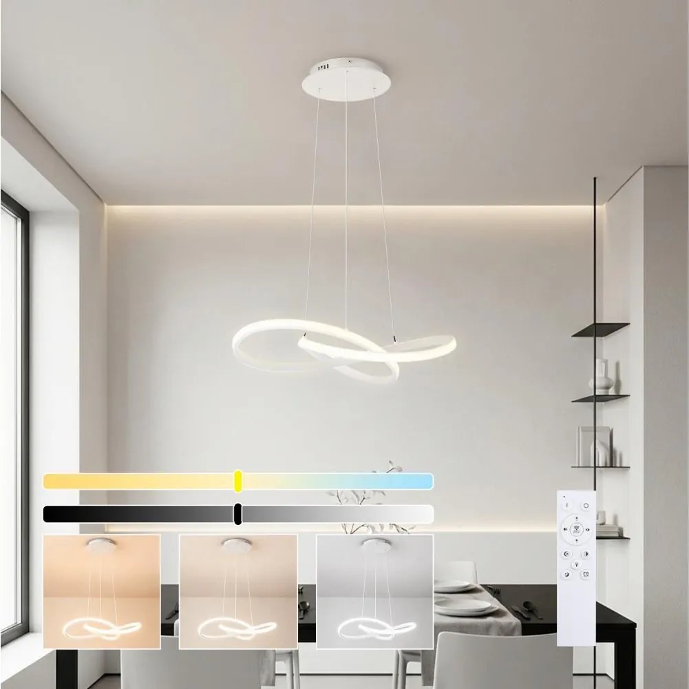 Brilagi - LED dimabil lustră suspendată pe cablu INFINITY LED/55W/230V 50x50 cm albă + telecomandă
