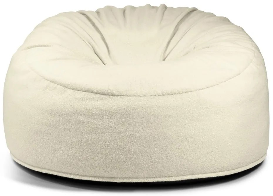 Fotoliu bean bag crem cu tapițerie din țesătură bouclé Om 135 – SLOWDOWN
