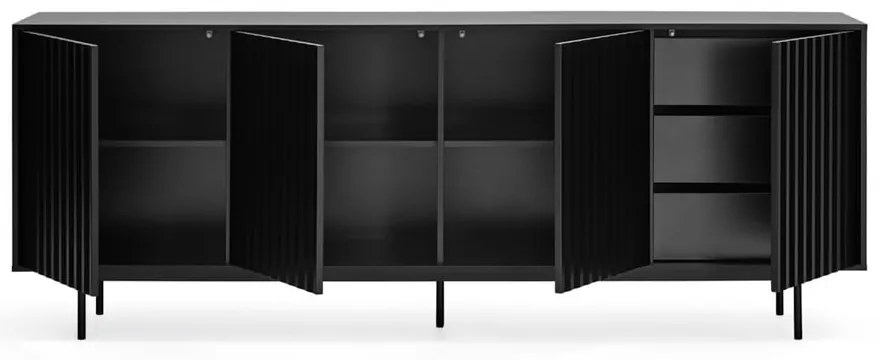 Comodă neagră joasă 211x80 cm Sierra – Teulat