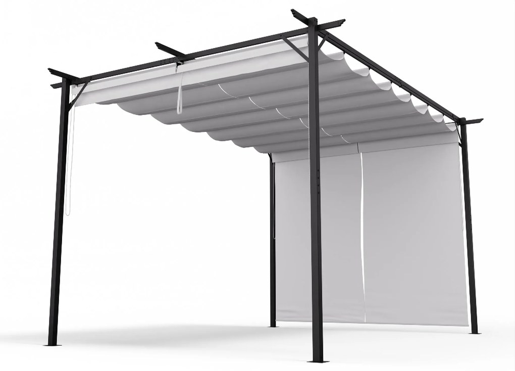 Blumfeldt Pantheon Robust, pergola, 3 x 4 m, cu jaluzele laterale, oțel acoperit cu pulbere rezistent la intemperii