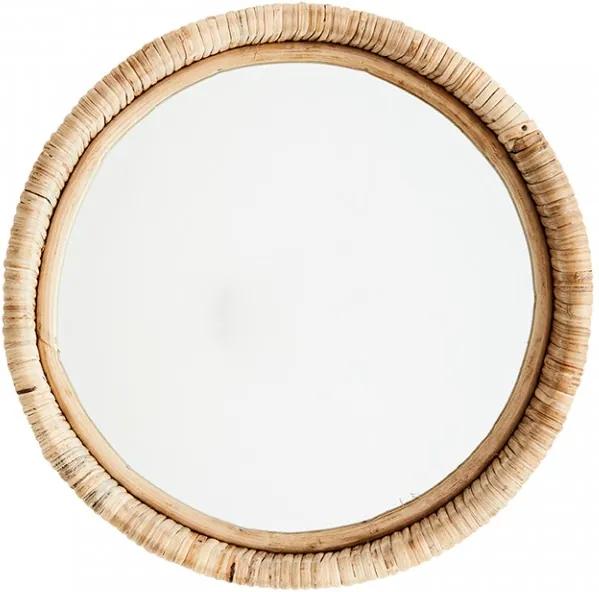 Oglinda rotunda maro din bambus 30 cm Anda Madam Stoltz