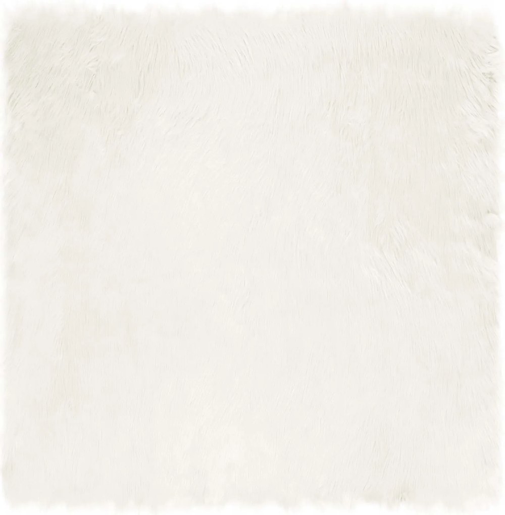 vidaXL Covor din Lână Faux Tafalla Alb 240 x 240 cm Poliester