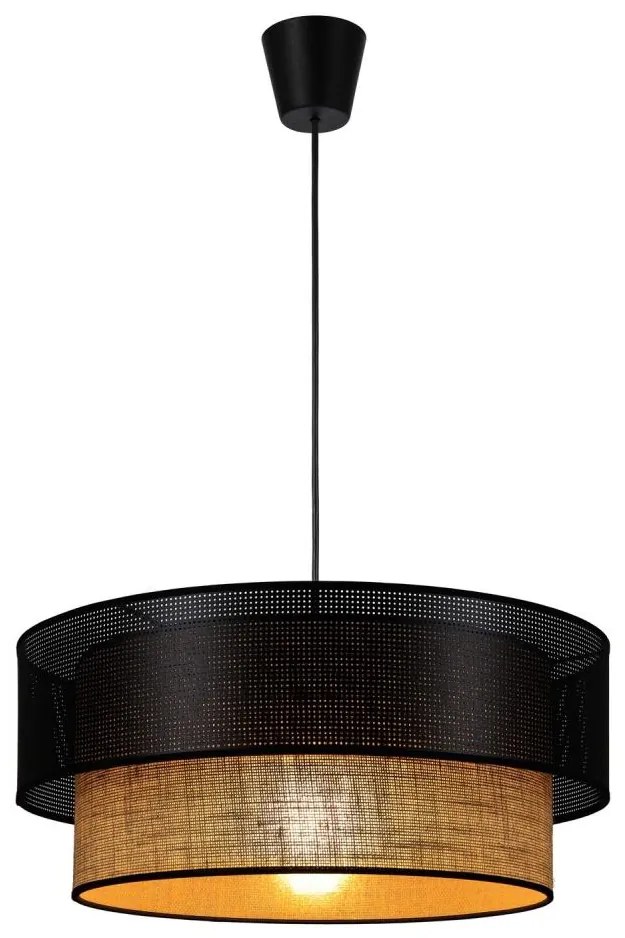 Pendul pe cablu BORHO, 1xE27/60W/230V, negru/jută