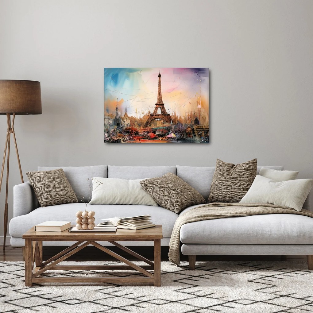 Tablou - Pictură a Turnului Eiffel (70x50 cm)