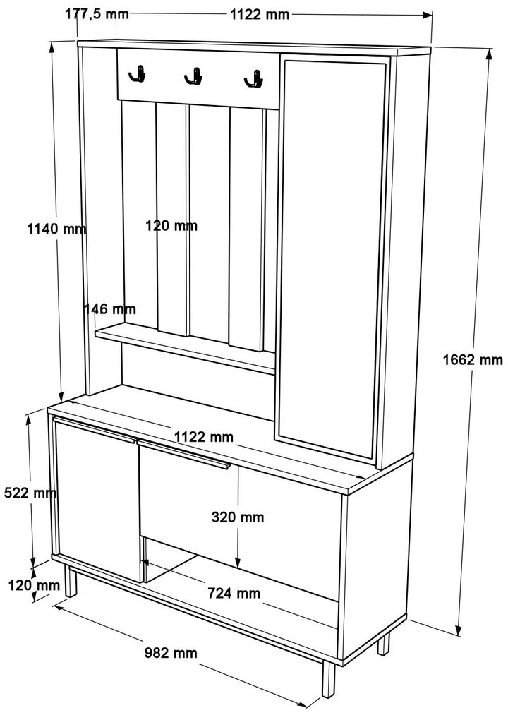 Mobilier hol Otto 11 (nuc + stejar). 1102404