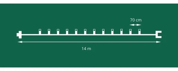 Instalație LED de exterior de extensie FELICIA FILAMENT 20xE10 14m alb/alb cald IP44