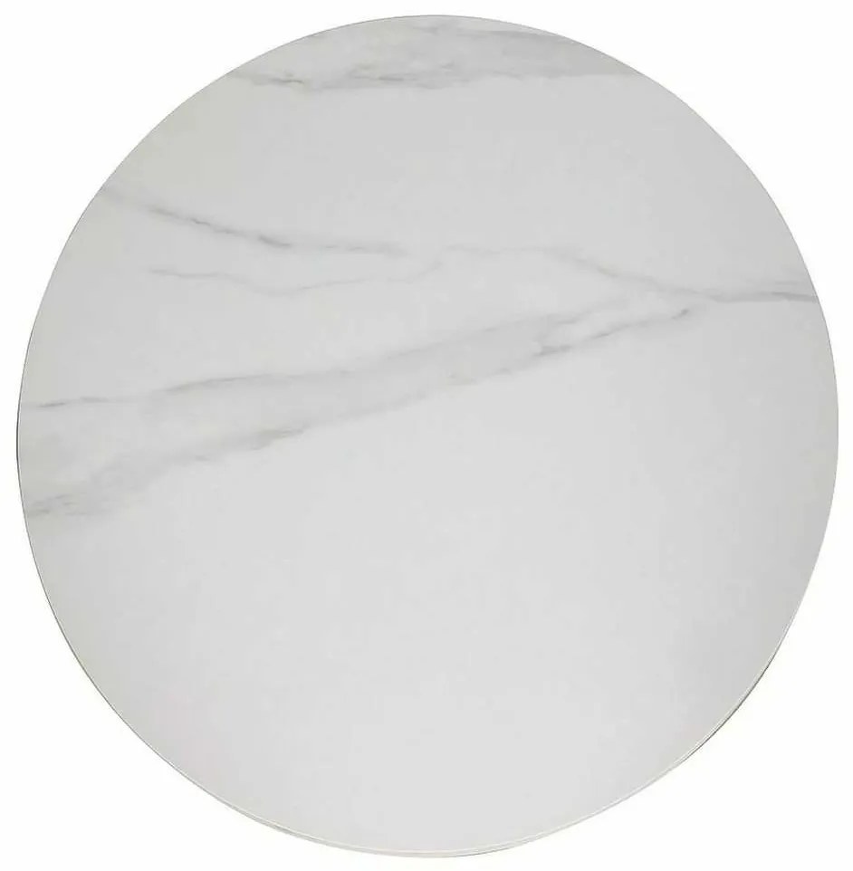 Masă de bucătărie Talia 90 cm, marmură / negru