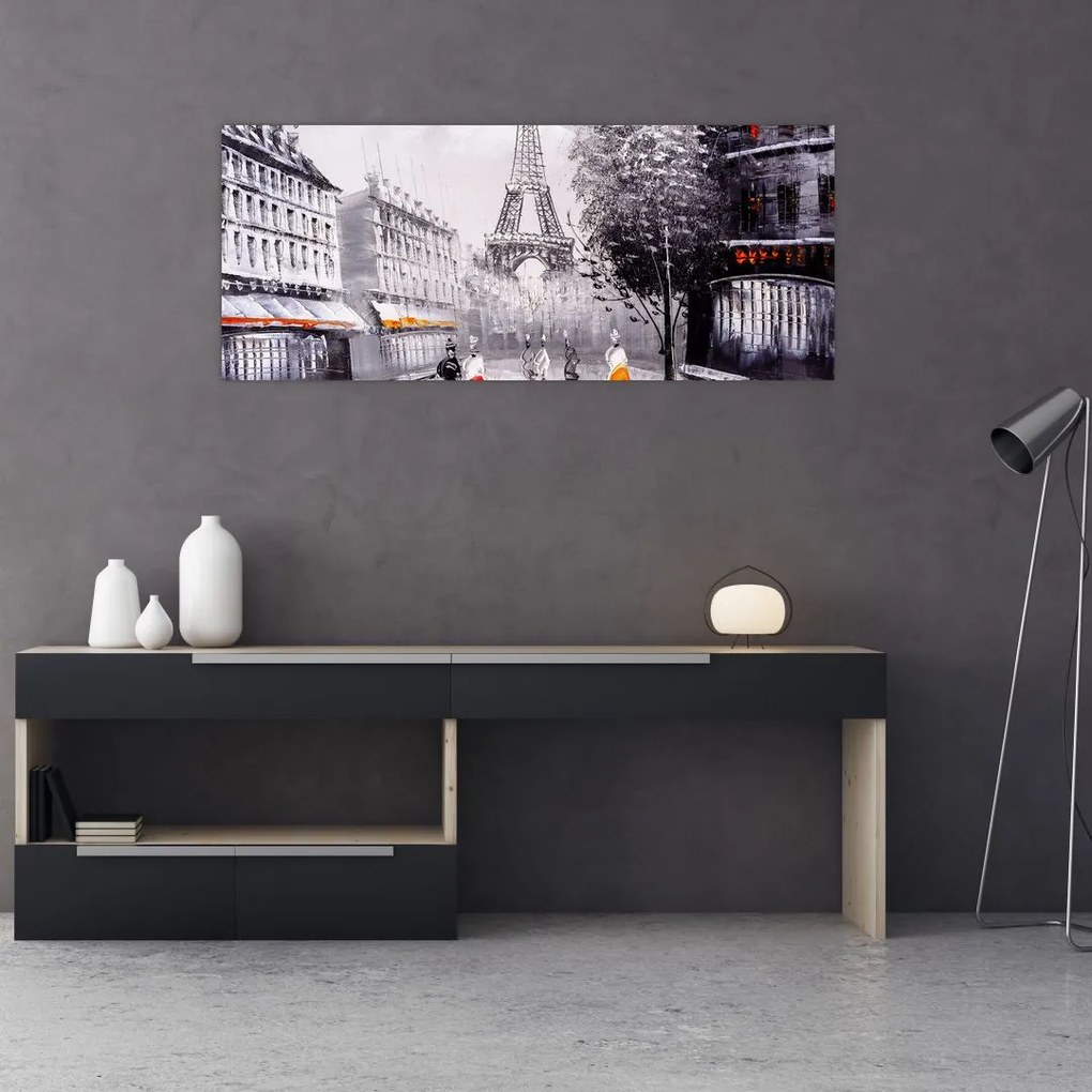 Tablou - Pictură în ulei, Paris (120x50 cm)
