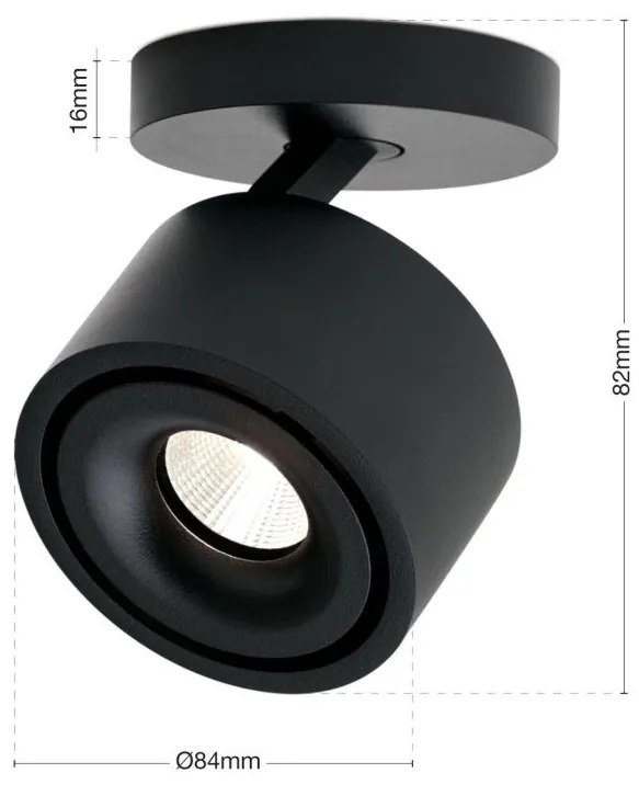 Spot LED directionabil aplicat tavan SPECTER negru