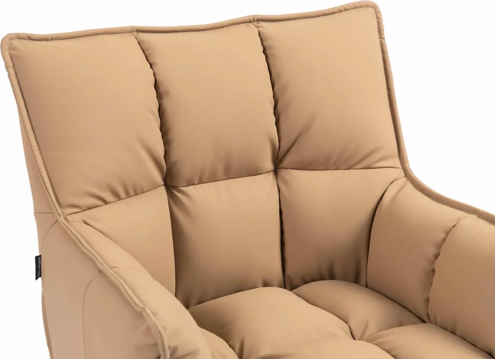 HR560N Scaun Caramel Piele Ecologica Premium Soft cu Bază Cromata