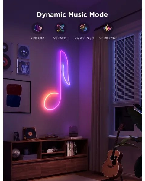 Bandă LED flexibilă Govee Neon 2 MATTER 3m RGBIC Wi-Fi