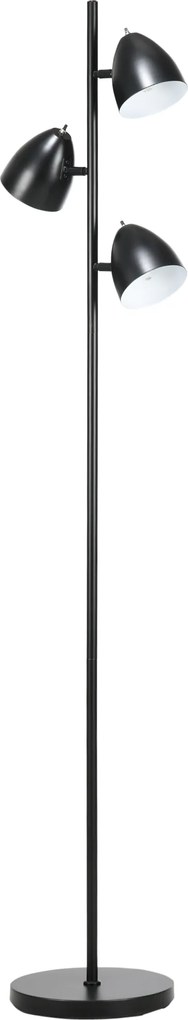 HOMCOM Lampadar de salon design industrial 3 abajururi reglabile din otel 38 x 28 x 169 cm negru | Aosom Romania