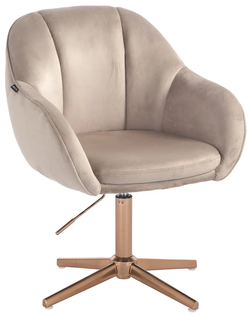 HR2055CROSS Scaun Latte din Catifea cu Bază Aurie