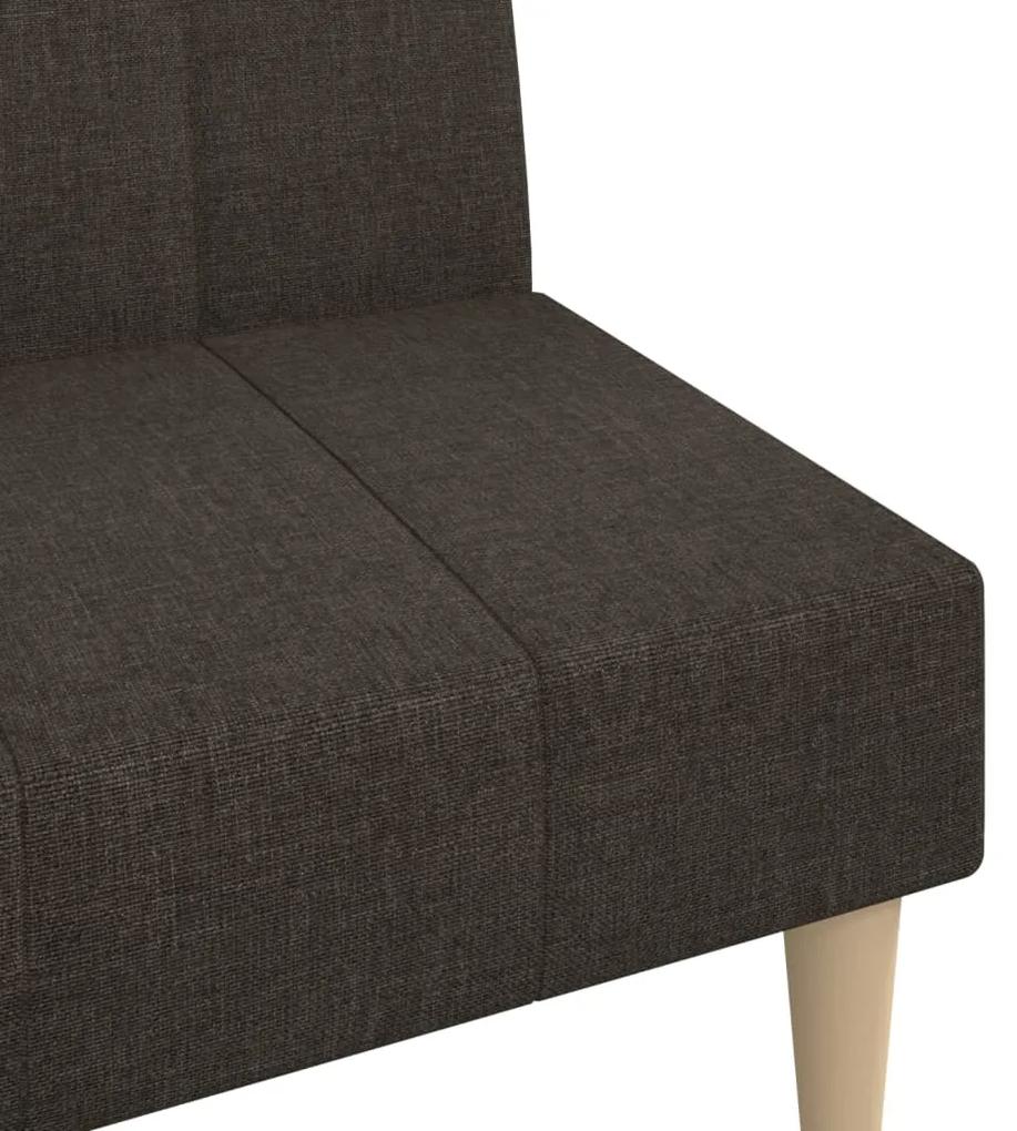 Canapea extensibila cu 2 locuri, maro inchis, textil Maro inchis, Fara scaunel pentru picioare Fara scaunel pentru picioare