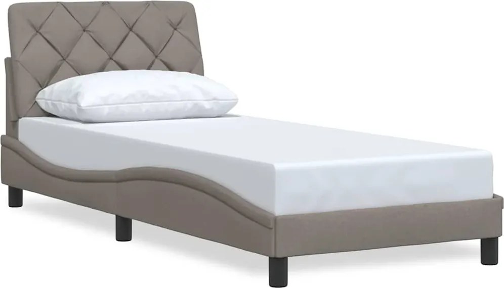 vidaXL Cadru de pat fără saltea Taupe 90x200 cm țesătură