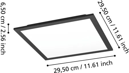 Eglo 901505-LED RGBW Plafonieră dimabilă MORADILLO-Z LED/14W/230V 30x30cm neagră