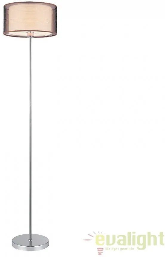 Lampadar, Lampa de podea design modern, finisaj crom/ maro, Anastasia 2633 RX