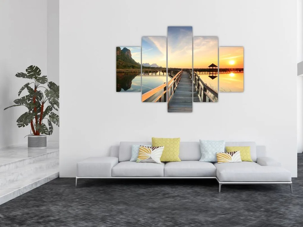 Tablou ponton din lemn (150x105 cm)
